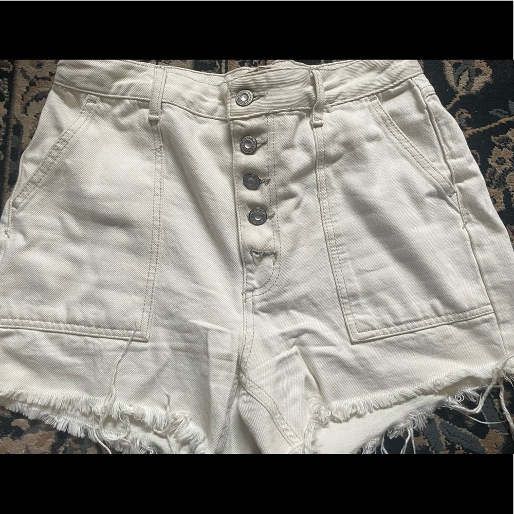 Free People High Rise White Jean Short